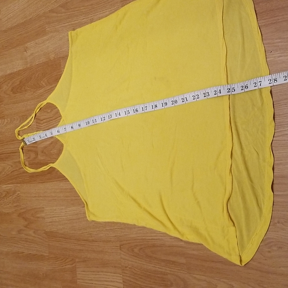 💥3/$10💥 Yellow Braided Racerback Hi-Lo Tank Top - Picture 4 of 10